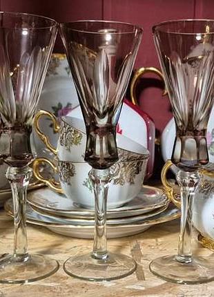 Фужери марганцеве цвітне скло