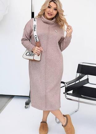Тепла сукня в трьох кольорах довжина міді ворот стійка вільний крій тканина ангора