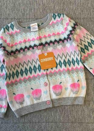 Теплая кофта gymbore девочке 18-24 мес
