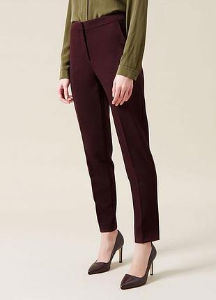 Вовняні брюки сигаретки марсала бургунді