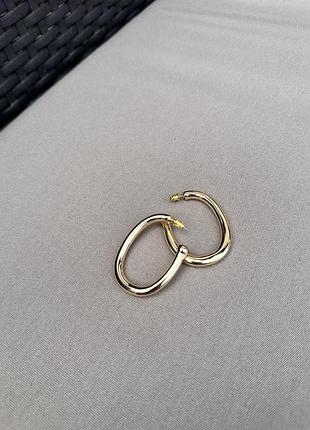 Сережки кільця овальні дуті