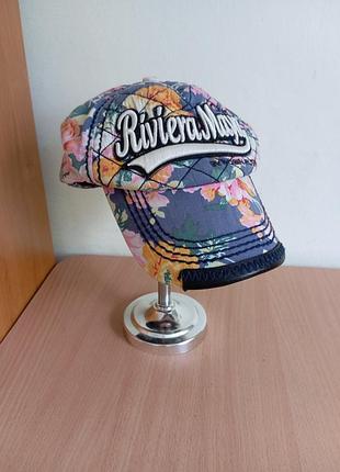 Жіноча котонова кепка бейсболка на підкладці robin ruth осінь весна демі кепі кашкет картуз квітковий принт бавовна осіння весняна демісезонна l xl