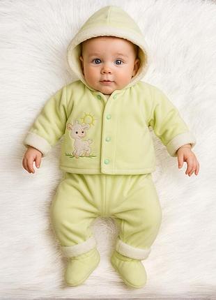 Демісезоний костюм теплий для малюків  велюр-махра