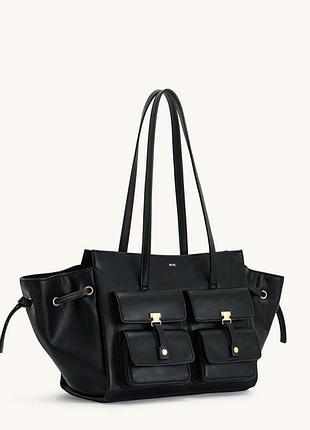 Сумка шопер jw pei чорного  та шоколадного кольору