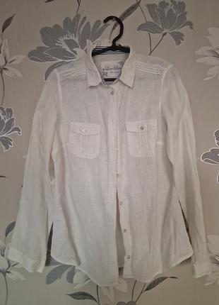 Біла льонова рубашка