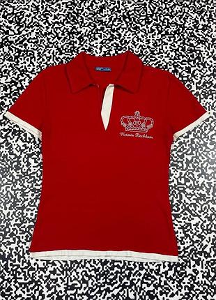 Оригінальна вінтажна жіноча футболка victoria beckham ретро y2k стилі