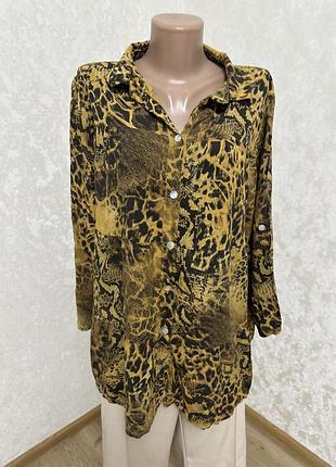 Віскозна ярусна італійська блуза в зміїний принт