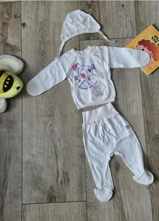 Новый белый комплект одежды для новорожденных малышей/в роддом (56-...)