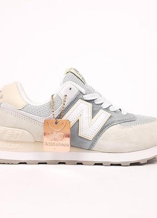 Женские кроссовки new balance 574 beige grey