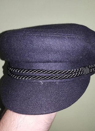 Стильна кашемирова фірмова кепка шкіперка кашкет фуражка  морячка elbsegler,ernst brenbler.58