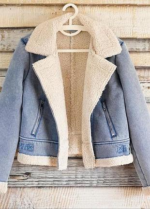 Джинсовка на шорпе джинсовая женская куртка на нутре