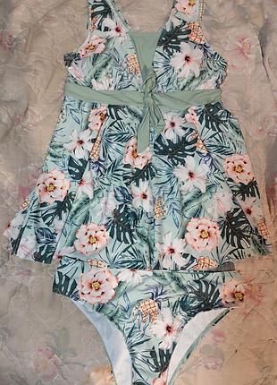 Шикарный, стильный нежный купальник танкини майка и плавки в бассейн пляж, беременность праздника