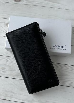 Женский кожаный кошелек черный