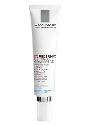 Інтенсивний антивіковий корегуючий зволожуючий концентрат для чутливої шкіри обличчя la roche-posay redermic retinol concentrate 30 мл (3337875660549)