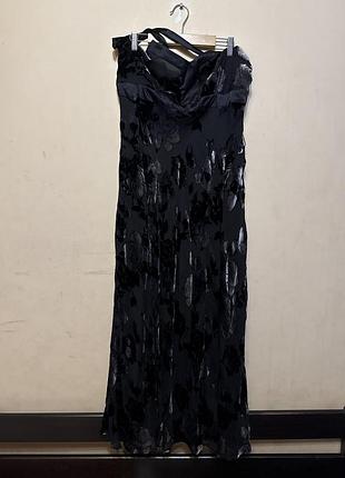 Платье макси шёлк вискоза бархат monsoon