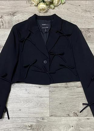 Укороченый оверсайз пиджак, жакет с бантиками river island, р.s-m