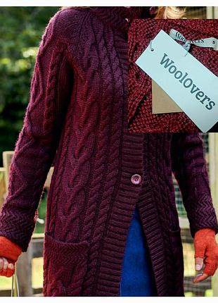 100% вовна новий супер теплий в'язаний кардіган р.s woolovers