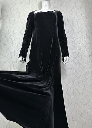 Винтажное бархатное платье макси laura ashley