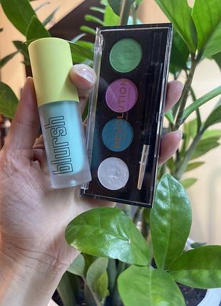 Лот 2 шт. кремові рідкі  blursh тіні liquid blusher made by mitchell minted палітка тіней makeup revolution pastel dream