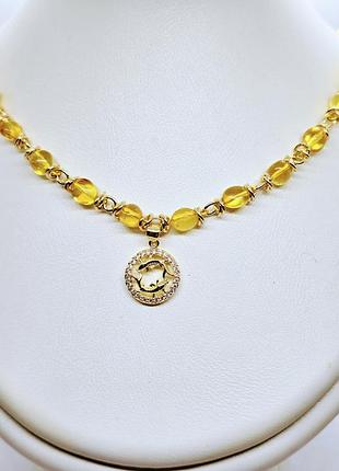 Намисто minov 3351 з бурштину медовий відтінок 50 см