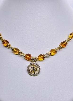 Намисто minov 3348 з бурштину медовий та коньячний відтінки 50 см