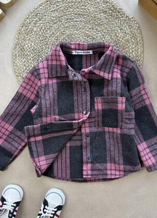 Сорочка клітинка рожева 2