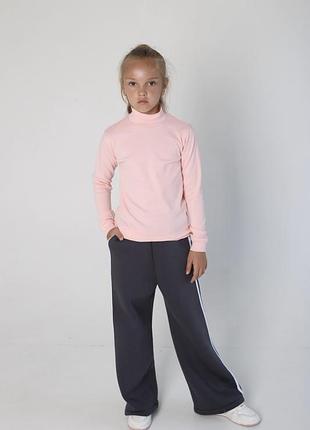 Водолазки качественные базовые для девочек, цвета зефир