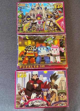 Дитячі пазли з персонажами мультфільму 3 шт.
