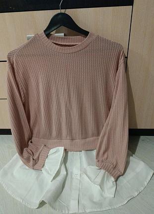 Туника кофта-блуза 2 в 1