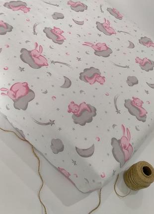 Муслиновые детские простыни на резинке, размер 70*140 (арт.5959)