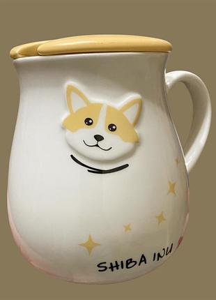 Керамічна чашка з кришкою, для чаю,для напоїв