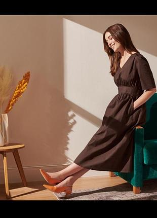 Хлопковое платье в шоколадном цвете🍫