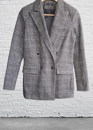 Двубортный жакет клетчатый пиджак в клетку