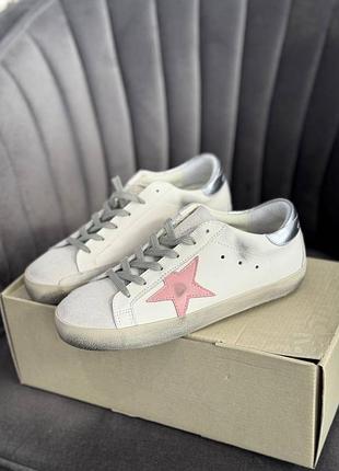 Білі шкіряні кеди голден люкс