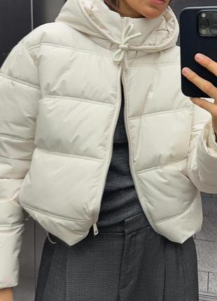 Женская непромокаемая стеганая куртка zara