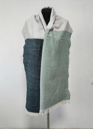 Шарф палантин шаль накидка шарфик hm h/m hm зелёный розовый оливковый цвет пыльной розы зелений рожевий оливковий ( не кашемір)