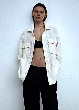 Твідова верхня сорочка zara