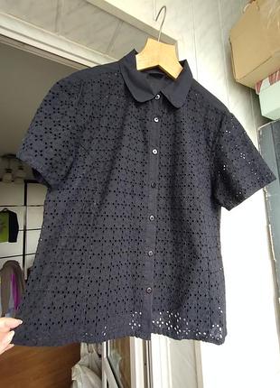 Хлопковая блуза/рубашка из прошвы