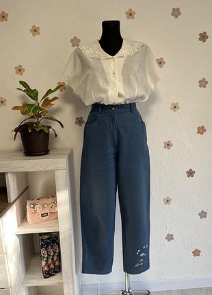 Вінтажні джинси  з вишивкою