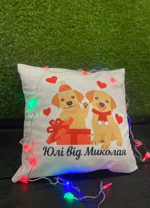 Подушка с принтом плюшевая от мыколая, 35х35 (80)