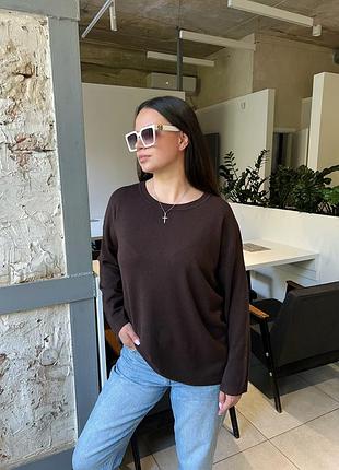 Светр жіночий великого розміру, батал, плюс сайз, шоколадний