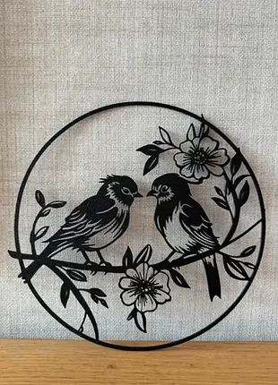 Настенное искусство «птицы с цветами»