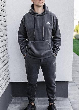 Чоловічий флісовий костюм the north face сірий
