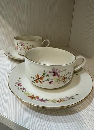 Чайна пара порцелянова, чашка з блюдцем , італія