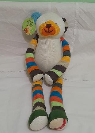 Игрушка мягкая вязаная - разноцветный мишка - thorntons bernie bear -48 см