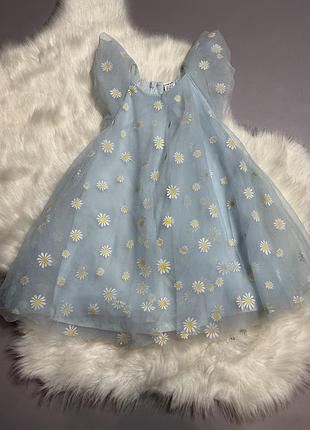 Неймовірна ніжна блакитна сукня у ромашки 18-24 міс waikiki