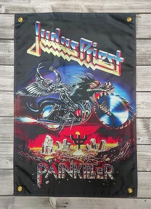 Прапор judas priest - painkiller 60х90 см плакат постер рок метал