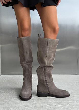 В наявності преміальні демісезонні чоботи натур замш сірі 36-40р