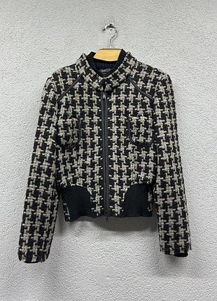 Куртка бомбер marc cain 3 s-m вітрівка шерстяна вовна гусяча лапка