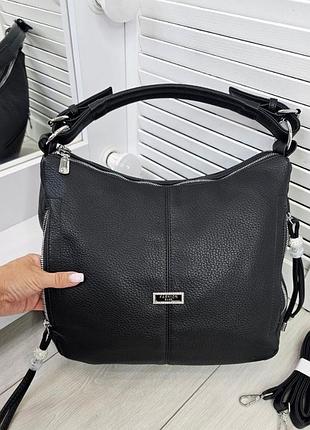 Сумка хобо вместительная через плечо мягкая модная сумочка мешок